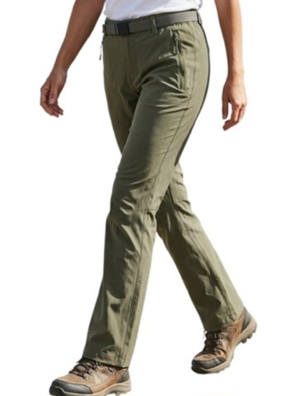 Free Soldier Hiking Pants 10 Army Green Nylon Stretch Tactical Belted
